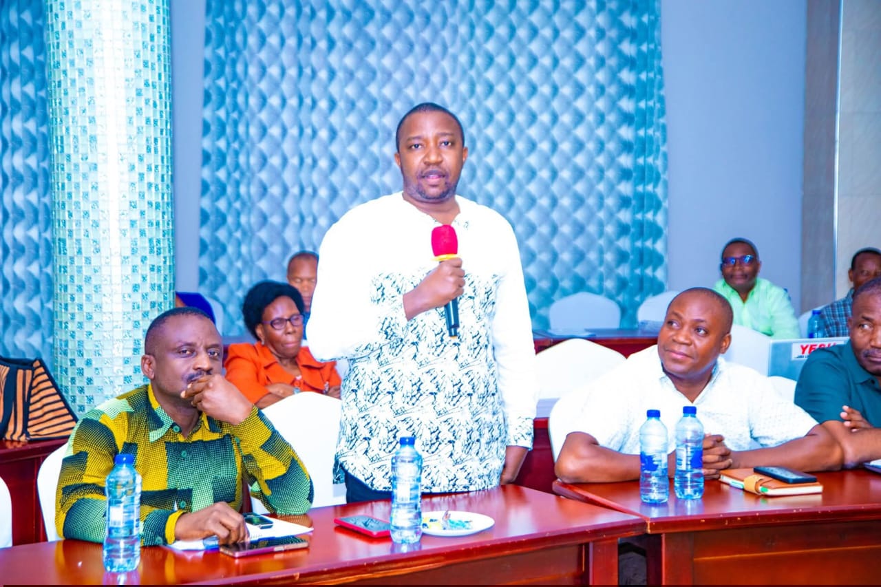 TPTU Secretary General presenting proposals during a meeting with the Labour Registrar in Morogoro.